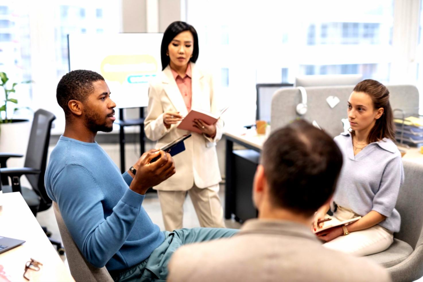 Moderne Büroumgebung mit Fokus auf Finanzberatung und professionelle Kommunikation